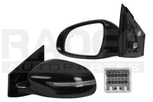 018-3502-07 ESPEJO KI SPORTAGE 17-22 ELECTRICO C/DESEMPANANTE C/DIRECCIONAL E/ABATIBLE P/PINTAR C/PUNTO CIEGO SXL L4 4 CILINDROS 2.4L 5 PUERTAS IZQ