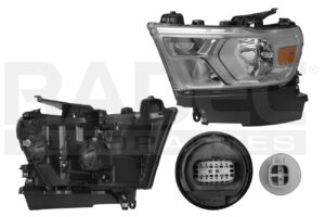 019-0916-55 FARO DG RAM PU 1500 19-21 FONDO CROMADO C/FOCO HALOGENO DEPO IZQ