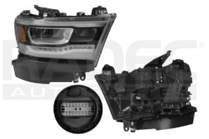 019-0916-56 FARO DG RAM 1500 LARAMIE 19-21 AMERICANA FILO CROMADO C/LEDS DEPO DER