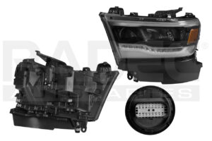 019-0916-59 FARO DG RAM 1500 REBEL 19-21 AMERICANA FILO NEGRO C/LEDS DEPO IZQ