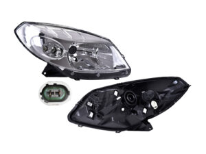 019-2606-00 FARO RN SANDERO 10-12 MANUAL/ELECTRICO FONDO CROMADO P/FOCO HALOGENO DEPO DER