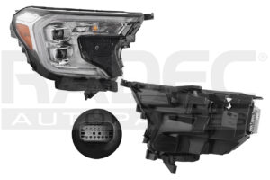 019-6801-00 FARO GM TERRAIN 22-24 DENALI C/LUPA C/LEDS MOLDURA CROMADA CN DER