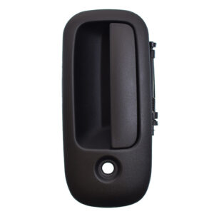 100003 MANIJA EXTERIOR CV EXPRESS VAN  GM SAVANA 96-09  CON HOYO PARA LLAVE CORRUGADA NEGRA PLASTICO PUERTA TRASERA LATERAL ABATIBLE IZQUIERDA