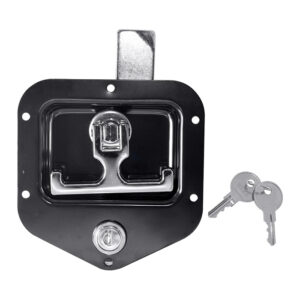 102255 MANIJA EXTERIOR UN CHAPA HUNDIDA 50-18 CON CILINDRO Y LLAVES TIPO T NEGRA/CROMO METAL DERECHA/IZQUIERDA