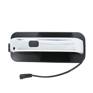 102638 MANIJA EXTERIOR FD F-150/F-250/LOBO 15-20/SUPER DUTY 17-20  SIN HOYO PARA LLAVE CON SENSOR LISA NEGRA/CROMO PLASTICO TWN HUSHAN FL3Z-1522404-EBPTM Derecho Delantera/Trasera
