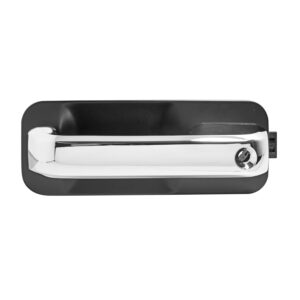 102641 MANIJA EXTERIOR FD F-150/F-250/LOBO 15-20/SUPER DUTY 17-20 CON HOYO PARA LLAVE SIN SENSOR LISA NEGRA/CROMO PLASTICO DELANTERA IZQUIERDA