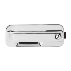 102651 MANIJA EXTERIOR FD F-150/F-250/LOBO 15-20/SUPER DUTY 17-20 CON HOYO PARA LLAVE SIN SENSOR CROMADA PLASTICO DELANTERA IZQUIERDA