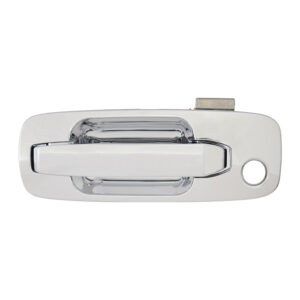 104355 MANIJA EXTERIOR NS XTRAIL 02-07  CON HOYO PARA LLAVE CROMADA PLASTICO DELANTERA IZQUIERDA