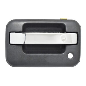 104559 MANIJA EXTERIOR FD F-150/LOBO 09-14  CON HOYO PARA LLAVE CON HOYO PARA LLAVE/SIN HOYO PARA CODIGO CORRUGADA NEGRA/CROMO DELANTERA IZQUIERDA