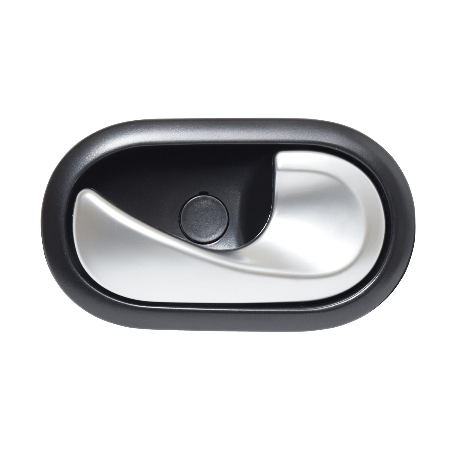 104750 MANIJA INTERIOR RN DUSTER 13-20/STEPWAY 10-15/SANDERO 07-15/MEGANE II 04-10/SCENIC II 05-08/CLIO EURO 07-09 SM FOR FOUR 14-21 PARA CHICOTE NEGRO/PLATA PLASTICO DELANTERA/TRASERA DERECHA