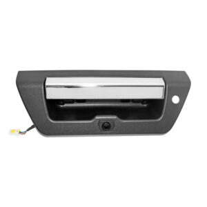 105377 MANIJA DE TAPA FD F-150/F-250/LOBO 15-18  CON HOYO PARA LLAVE CON CAMARA INTEGRADA C/CABLEADO P/ADAPTAR 8MTS CORRUGADA NEGRA/CROMO PLASTICO HUSHAN