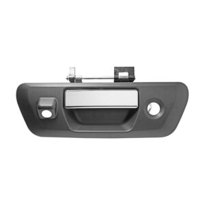 106046 MANIJA DE TAPA NS NP300/FRONTIER 16-20  CON HOYOS PARA LLAVE Y CAMARA CORRUGADA CROMADA/NEGRA PLASTICO HUSHAN