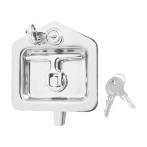 106464 MANIJA EXTERIOR UN CHAPA HUNDIDA 50-18  CON CILINDRO Y LLAVES CON TAPON PARA LLAVE CROMADA METAL DERECHA/IZQUIERDA