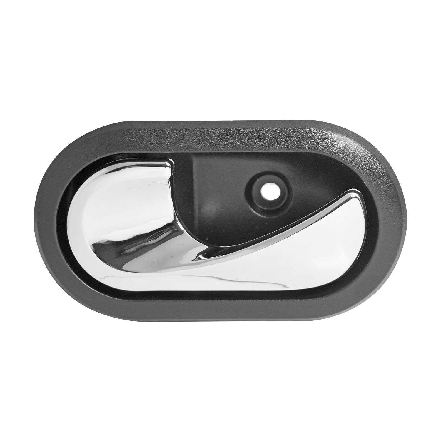 106655 MANIJA INTERIOR RN CLIO EURO 07-09/DUSTER 13-20/MEGANE 04-10/SANDERO 07-15/SCENIC II 05-08/STEPWAY 10-15 PARA CHICOTE NEGRA/CROMO PLASTICO DELANTERA/TRASERA IZQUIERDA