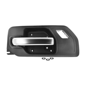 107905 MANIJA INTERIOR GM SIERRA  CV CHEYENNE/SILVERADO 19-24  CON HOYO PARA SEGURO NEGRA/CROMO SATINADO PLASTICO TWN HUSHAN Izquierdo Delantera