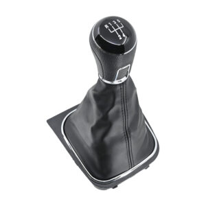 109178 PERILLA VW BORA 05-10 VW JETTA 06-14 VW GOLF 04-14 FUNDA CON PERILLA NEGRA/CROMO 5 VELOCIDADES VINIPIEL TIPO ORIGINAL CHN