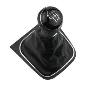 109179 PERILLA VW GOLF 04-14 VW JETTA 06-14 VW BORA 05-10 FUNDA CON PERILLA NEGRO/PLATA 6 VELOCIDADES VINIPIEL TIPO ORIGINAL CHN