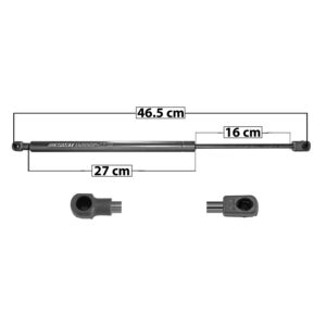 18476 AMORTIGUADOR VIDRIO TRASERO FD ESCAPE 01-07 46.5 CM 27 CM 16 CM ENTRADA TIPO 1 ENTRADA 2 TIPO 9 32.6 46.09 7975D