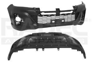 203-3007-11 FASCIA DELANTERA TY HILUX 19-20 C/PARRILLA CENTRAL C/HOYO P/MOLDURA ROCCO/REVO L4 4CILINDROS 2.7/2.8L 2/4 PUERTAS