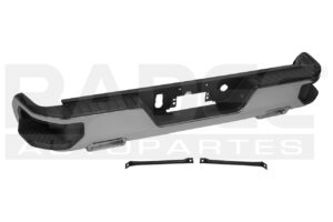 206-0639-53 DEFENSA TRASERA CV SILVERADO 19-22 C/1 HOYO P/ESCAPE C/HOYO P/SENSOR CROMADA 4X2/4X4/CUSTOM V6/V8 6/8 CILINDROS 4.3/5.3L 2/4 PUERTAS