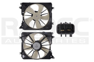 218-1303-07 MOTOVENTILADOR HD CR-V 17-20 L4 1.5, 2.4 LTS 2 PINES S/RESIST P/RAD SENCILLO COMPLETO