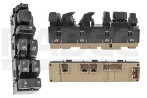222-0615-09 CONTROL ELEVADOR CV CHEYENNE/SILVERADO 03-06/TAHOE/SUBURBAN 04-06 GM SIERRA 03-06/YUKON CD ESCALADE 04-06 CV AVALANCHE 02-06 62 PIN 7 TECLAS NEGRO SIN ESPEJOS AUTOABATIBLES 12VCC M
