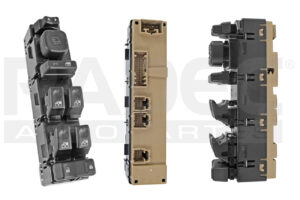 222-0644-00 CONTROL ELEVADOR CV TAHOE/SUBURBAN GM YUKON CD ESCALADE 04-06 CV AVALANCHE 02-06 62 PIN 7 TECLAS NEGRO PARA ESPEJOS AUTOABATIBLES 12VCC MANIJAUTO DELANTERA IZQ