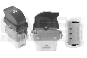 222-2612-01 CONTROL ELEVADOR RN DUSTER 11-16/MEGANE 04-10/SCENIC 05-08/CLIO EURO 07-12/KOLEOS 08-16/SANDERO 07-15/LAGUNA 03-07 6 PINS 1 TECLA NEGRO 12VCC MANIJAUTO