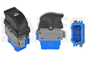 222-2612-02 CONTROL ELECTRICO RN DUSTER 11-16 DE ELEVADOR 6 PINS 1 TECLA NEGRO BASE AZUL 12VCC MNJ DELANTERA DER