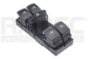 222-3103-01 CONTROL CRISTAL VW BORA 05-10/PASSAT 06-10/POLO 09-19/JETTA BICENTENARIO 11-18 ST IBIZA 09-17 DE ELEVADOR DELANTERO 10 PINS 5 TECLAS NEGRO FILO PLATA 12VCC MANIJAUTO IZQ