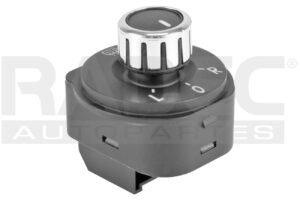 222-3132-00 CONTROL ESPEJO VW VENTO 14-19 10 PINS REDONDO NEGRO FILO CROMADO CON DESEMPANANTE 12VCC MNJ