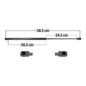 22457 AMORTIGUADOR COFRE CV CAMARO 98-02 58.5 CM 30.5 CM 24.2 CM ENTRADA TIPO 9 ENTRADA 2 TIPO 9 70.81 84.3 SP-6325 DERECHO/IZQUIERDO