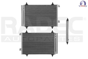 228-2407-01 CONDENSADOR DE AIRE PG PARTNER 11-14/307 06-07 L4 1.6 LTS AUT/STD C/SECADOR 21 2/3X14X16MM ALUM SOLD POLAR