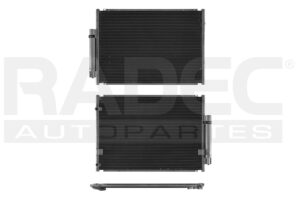 228-3007-01 CONDENSADOR DE AIRE TY HILUX 06-11 L4 2.7 LTS C/SECADOR 24X17X16MM ALUM SOLD NAC