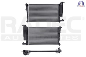 230-2403-00 RADIADOR PG 306 97-02 L4 1.8, 2.0 LTS STD HATCHBACK/TURBO C/S AA 24X14 6/7X23MM ALUM MEC POLAR