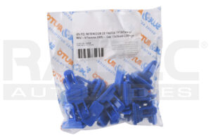 311-3002-00 RETENEDOR DE FASCIA TY CAMRY 05-22/RAV 4 05-22/TACOMA 05-22 HOYO 5.6 mm TALLO 24 mm CABEZA 13 x 26 mm AZUL NYLON (25 PIEZAS)