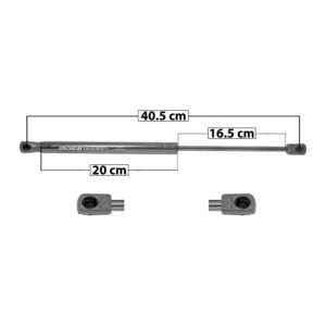 39296 AMORTIGUADOR UNIVERSAL UN UNIVERSAL 300N 40.5 CM 20 CM 16.5 CM ENTRADA TIPO 9 ENTRADA 2 TIPO 9 67.44 BUS1 DERECHO/IZQUIERDO