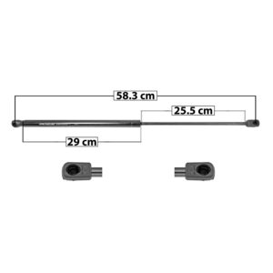 39301 AMORTIGUADOR UNIVERSAL UN UNIVERSAL 500N 58.3 CM 29 CM 25.5 CM ENTRADA TIPO 9 ENTRADA 2 TIPO 9 112.4 BUS6 DERECHO/IZQUIERDO