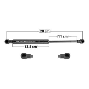 50748 AMORTIGUADOR CAJUELA FD FOCUS 08-11  28 CM 13.5 CM 11 CM ENTRADA TIPO 1 ENTRADA 2 TIPO 1 87.68 101.16 9113 DERECHO/IZQUIERDO