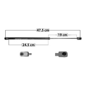 50761 AMORTIGUADOR COFRE LC NAVIGATOR 03-06 47.5 CM 24.5 CM 19 CM ENTRADA TIPO 18 ENTRADA 2 TIPO 9 77.56 91.05 7911