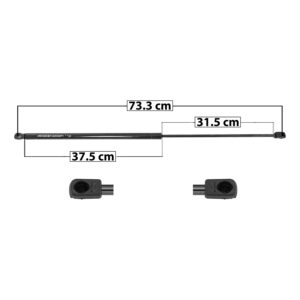 50787 AMORTIGUADOR COFRE VW PASSAT 05-10 73.3 CM 37.5 CM 31.5 CM ENTRADA TIPO 9 ENTRADA 2 TIPO 9 71.94 85.43 SP-5226 DERECHO
