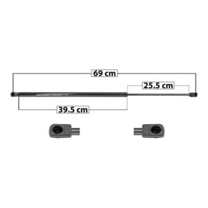 50813 AMORTIGUADOR COFRE VW TIGUAN 17-19 69 CM 39.5 CM 25.5 CM ENTRADA TIPO 9 ENTRADA 2 TIPO 9 67.44 80.93 SP-5535 DERECHO
