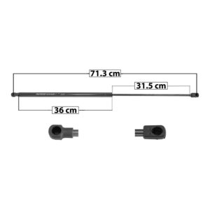 50826 AMORTIGUADOR COFRE BW SERIE 7 01-05 71.3 CM 36 CM 31.5 CM ENTRADA TIPO 1 ENTRADA 2 TIPO 9 33.72 47.21 SP-5323 DERECHO/IZQUIERDO