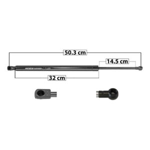 50832 AMORTIGUADOR 5TA PUERTA TY RAV 4 13-18 50.3 CM 32 CM 14.5 CM ENTRADA TIPO 1 ENTRADA 2 TIPO 9 177.6 191.09 7368 DERECHA/IZQUIERDA
