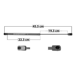 50887 AMORTIGUADOR COFRE CR 200/200C 15-17 45.5 CM 22.3 CM 19.3 CM ENTRADA TIPO 18 ENTRADA 2 TIPO 9 23.6 37.09 SP-8062 DERECHO/IZQUIERDO