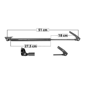 50905 AMORTIGUADOR 5TA PUERTA TY AVANZA 04-14  51 CM 27.5 CM 18 CM 25 ENTRADA 2 TIPO 30 139.38 152.87 7314 SPART IZQUIERDO