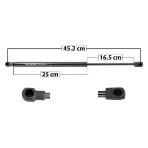 50931 AMORTIGUADOR COFRE DG RAM 1500 19-20 45.2 CM 25 CM 16.5 CM ENTRADA TIPO 1 ENTRADA 2 TIPO 9 47.21 60.7 SP-7458 DERECHO/IZQUIERDO