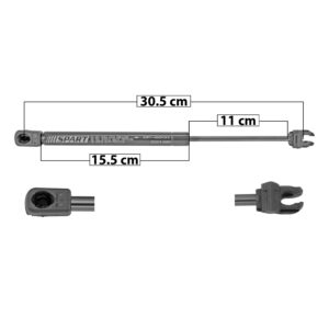 51027 AMORTIGUADOR COFRE DG CHALLENGER 08-20  30.5 CM 15.5 CM 11 CM ENTRADA TIPO 9 ENTRADA 2 TIPO 13 71.93 85.42 8931 SPART DERECHO/IZQUIERDO