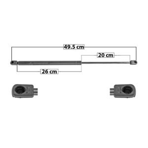 60030 AMORTIGUADOR 5TA PUERTA CV MATIZ  PT G1 04-05  CV CHEVY JOY 94-03  49.5 CM 26 CM 20 CM ENTRADA TIPO 9 ENTRADA 2 TIPO 9 53.95 67.44 7677 MANIJAUTO DERECHO/IZQUIERDO