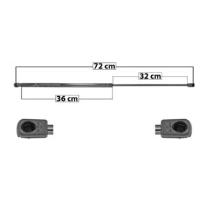60041 AMORTIGUADOR COFRE AD A6 99-01  VW PASSAT 96-05  72 CM 36 CM 32 CM ENTRADA TIPO 9 ENTRADA 2 TIPO 9 60.7 74.19 5295 MANIJAUTO DERECHO/IZQUIERDO